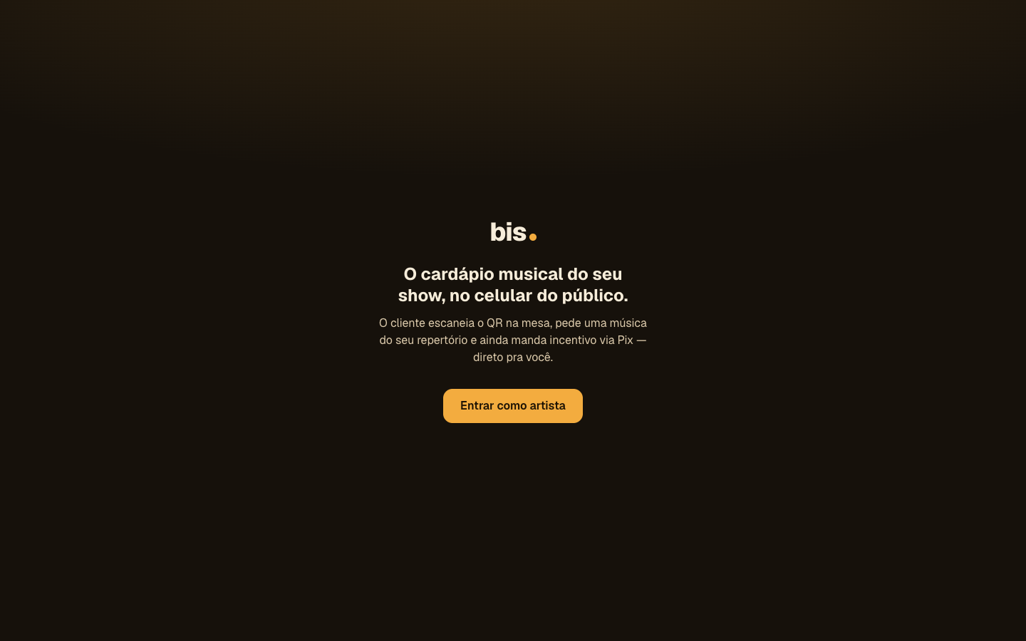 BIS — cardápio musical para músicos que tocam em bares
