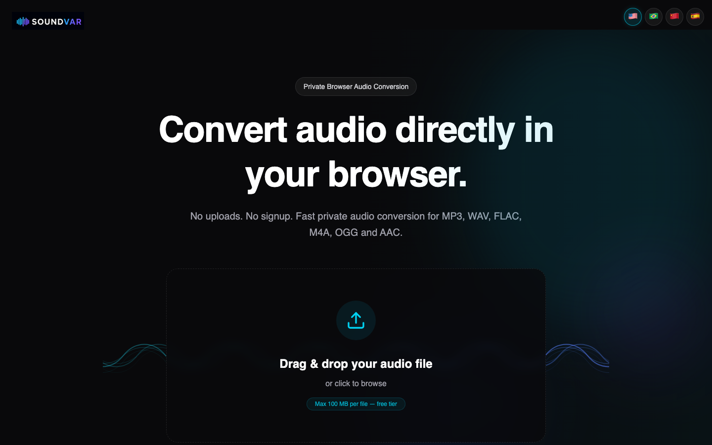Soundvar — conversor de áudio online