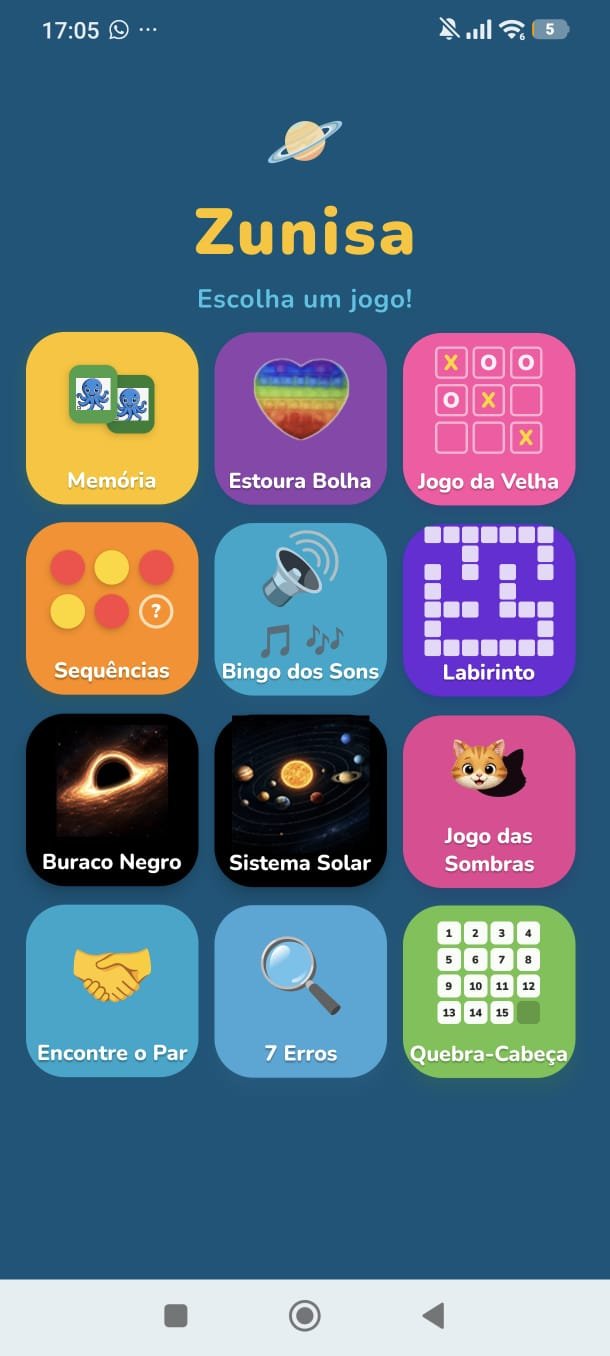 Zunisa — jogos infantis educativos